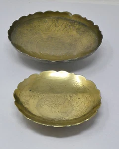 2 antike chinesische Messing Schmuckschale Geschirr - Bild 1 von 12