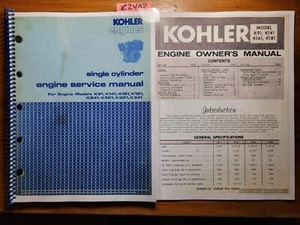 Kohler K91 K141 K161 K181 Engine Owner's Operator's Manual + Service 6/81 - Picture 1 of 12