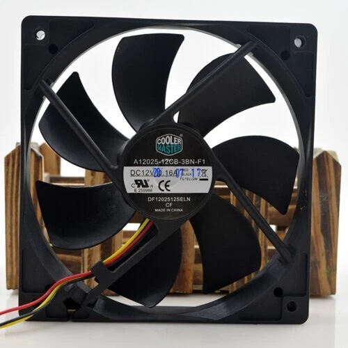 CoolerMaster A12025-12CB-3BN-F1 120*120*25MM 12CM 12V 0.16A 3Pin Cooling Fan - Image 1 of 1