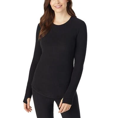 Cuddl Duds Nuevo con Etiquetas Grande Para Mujer Vellón con Elastizado Cálido Top Capa Base NEGRO Foto 1 de 3