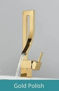 Waterfall Bathroom Tap Basin Sink Faucet GOLD AND BLACK - Picture 1 of 6