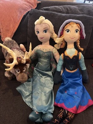 Disney Frozen GRANDES ELSA y Anna 24" MUÑECA DE PELUCHE Set Y Sven Foto 1 de 4
