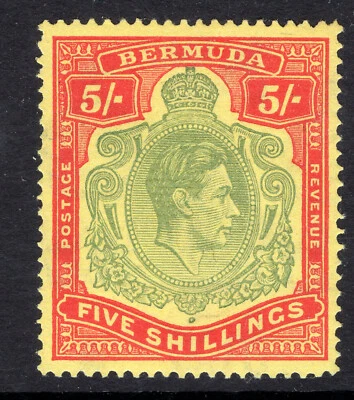 BERMUDA 1938  MCA  5/- SG 118 F/VF Mint cv £140 F/VF - Image 1 of 2