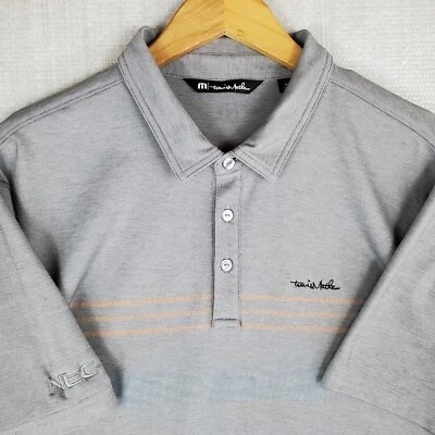 TRAVIS MATHEW Size XL Mens Performance Cotton Polo Shirt Gray Golf Wicking - Image 1 of 4