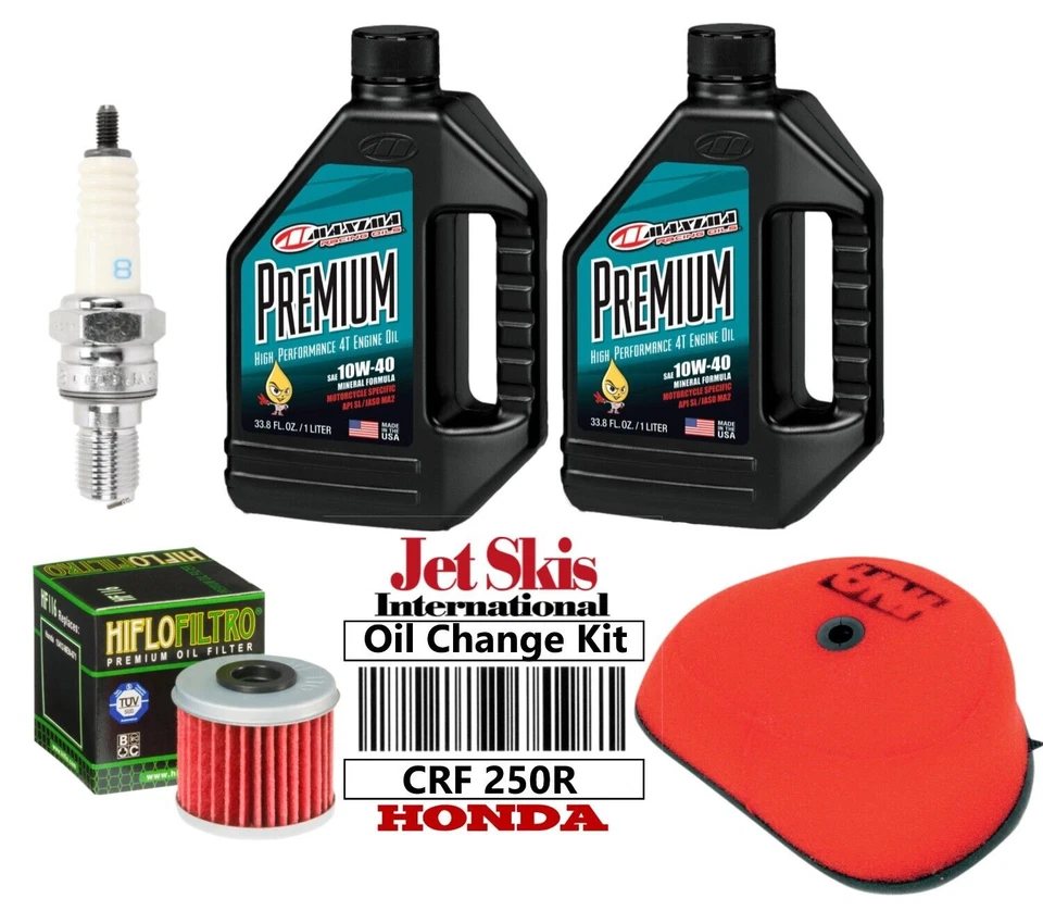 Kit de cambio de aceite Honda CRF 250R Premium filtro de aceite y aire NGK R0409B-8 bujía Foto 1 de 4