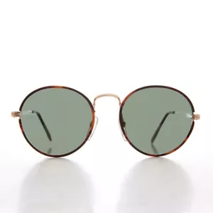 Round Polo Tortoise Vintage Sunglasses Brown Tortoise - Clerk - Picture 1 of 3