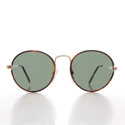 Круглые черепаховые винтажные солнцезащитные очки поло коричневые черепаховые - клерк - Изображение 1 из 3