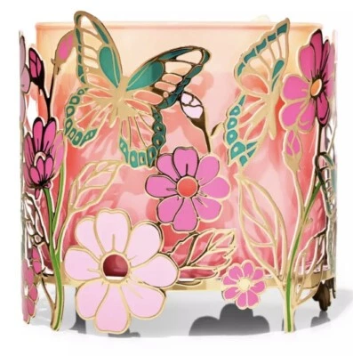 BATH & BODY WORKS MARIPOSAS EN EL JARDÍN 3 MECHAS CANDELABRO NUEVO Foto 1 de 3