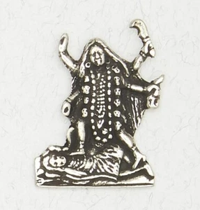 Kali Goddess Pewter Ancient Hindu Deity Silver Pendant Jewelry - Picture 1 of 2