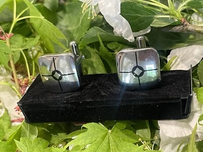 Gemelos Cuff-Daddy Contemporáneos 4 Cuadrados Acero Inoxidable Nuevos Sin Caja Foto 1 de 4