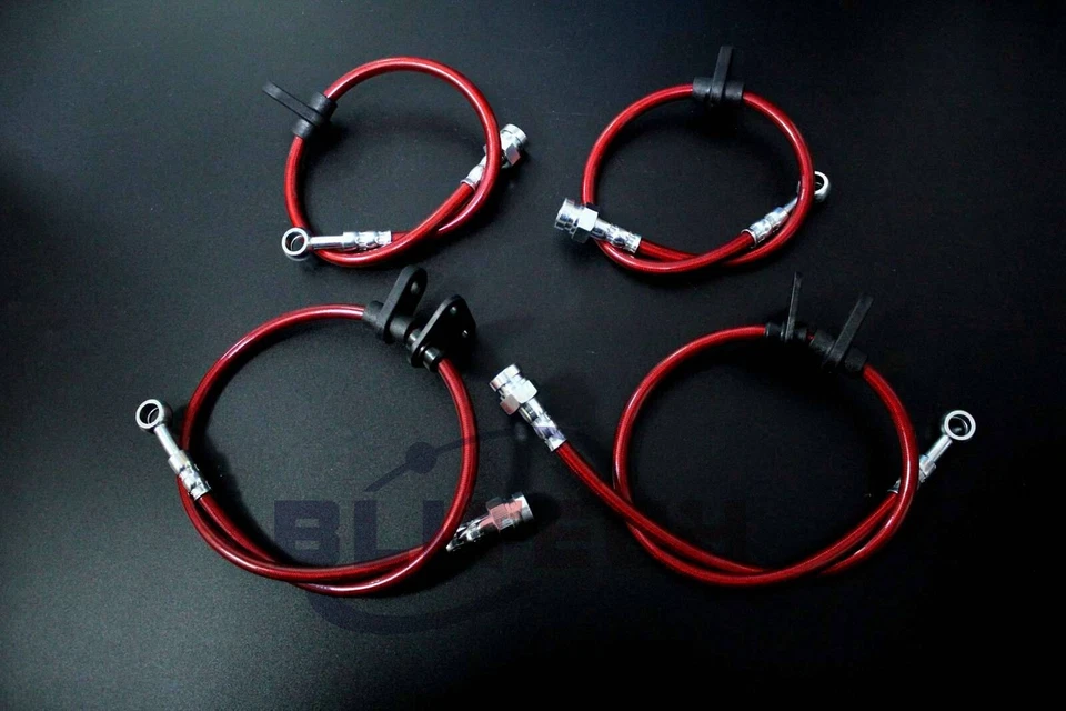 Líneas de freno trenzadas delanteras traseras de acero inoxidable para Honda CRX Si 1988-1991 1,5 L 1,6 L I4 Foto 1 de 1