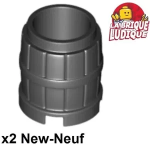 Lego 2x Container Barrel tonneau baril 2x2x2 noir/black 2489 NEUF - Imagen 1 de 1
