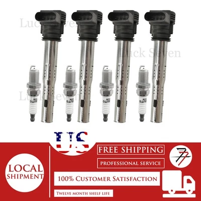 Bobina de encendido y bujía 4 piezas para Audi Allroad 2013-2016 2,0 L L4 Foto 1 de 4