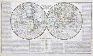Weltkarte world map Mappemonde Clouet engraving Kupferstich 1786 - Picture 1 of 1
