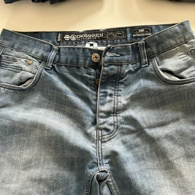 Pantalones de mezclilla CrossHatch para hombre talla 36 azul pierna recta calce regular Foto 1 de 4