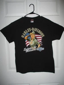 Harley Davidson Motorcycles Licensed Black Tee Shirt Top Women Ladies L / M - Bild 1 von 5