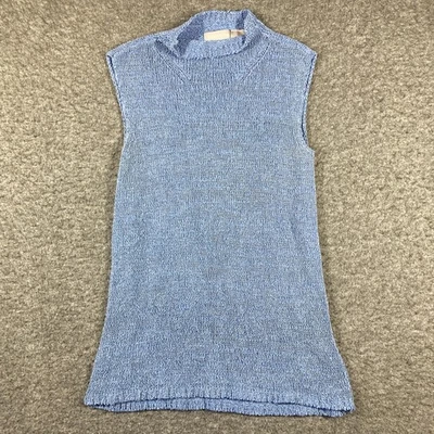 Camisa Top Y2K Liz Claiborne Seda Nylon Tejido Sin Mangas Para Mujer Pequeña S Azul Foto 1 de 4