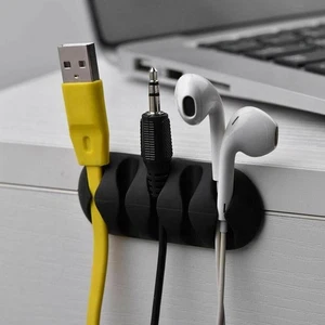 Cable Tidy Clips Ties Charger Wire Holder Management Lead Desk USB Organizer PC - Picture 1 of 5
