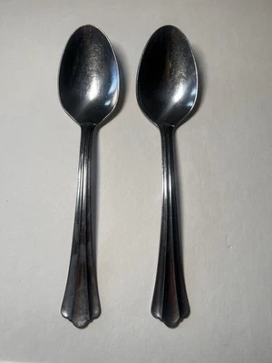 Cubiertos de acero inoxidable ONEIDA Deluxe Rushmore 2 cucharas de té ovaladas lugar 6,5"" Foto 1 de 4