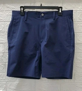 New RHOBCK Looper Delta Breathable Stretch Waist Shorts Fleet Navy Size 34 - Picture 1 of 8