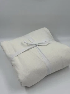 New Pottery Barn European Flax Linen Duvet Cover King Cal King White - Picture 1 of 4