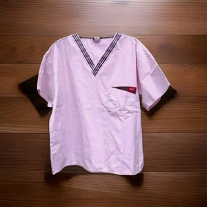 Dickies Large V-Neck 3 Pocket Scrub Top Light Pink Sz 2X - Picture 1 of 5