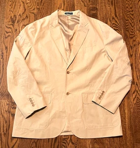 Vintage Polo Cotton Blazer Mens XL Khaki Travel Casual Ralph Lauren Jacket - Picture 1 of 4