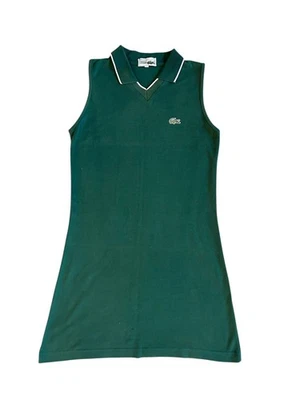 Vestido polo de tenis para mujer Lacoste verde blanco tubo quimise vintage Foto 1 de 4
