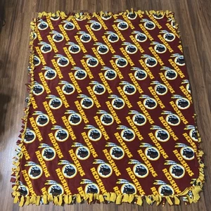 Washington Red Skins  / Commanders LRG Fleece Throw Blanket L56”x W48” Vintage  - Picture 1 of 7