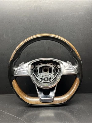 Volante Mercedes Benz W222 C217 S550 S63 AMG fondo plano nogal grano madera Foto 1 de 4