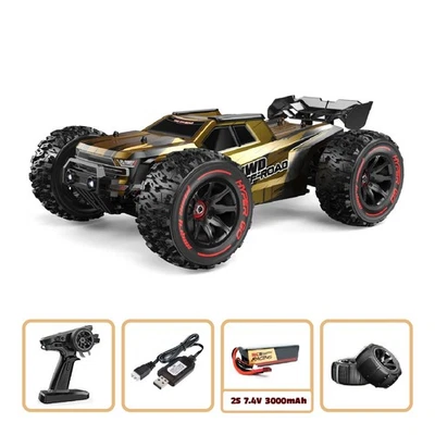 Brushless 2S Truck Truggy - 35MPH + battery & Charger  MJX 1/14 10208 V3 Gold - Image 1 of 4