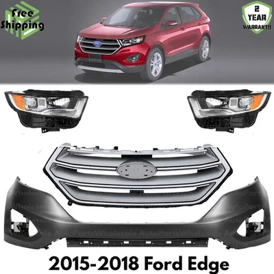 Kit de montaje de cubierta de parachoques delantero fascia y rejilla para Ford Edge 2015-2018 Foto 1 de 4
