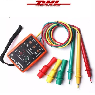 3 Phasen Drehrichtungsanzeiger Drehstrom Phasenprüfer drehfeldmessgerät - Bild 1 von 4