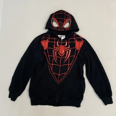 Sudadera con Capucha Marvel Spiderman Niños Talla 14-16 Negra Roja Con Capucha Cremallera Completa Miles Morales Foto 1 de 4