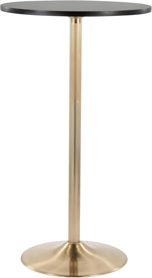 New Modern Dining Bar Table Furniture Pebble Adjustable Gold Metal Wood Black - Изображение 1 из 4