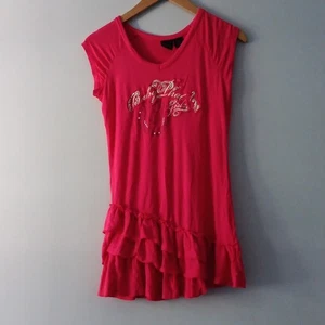 Baby Phat Girls Pink Rhinestone Embroidered Dress or Top Sz XL - Picture 1 of 5