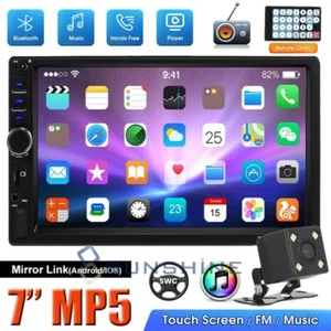 Reproductor MP5 Bluetooth de audio estéreo para carro de doble DIN de 7" USB FM - Imagen 1 de 19