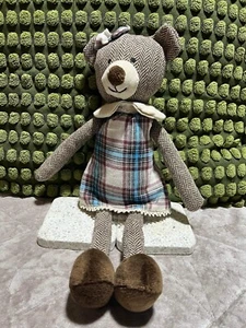 Wilberry Friends Girl Bear Tartan Checked Dress Plush Soft Toy 15” - Picture 1 of 7
