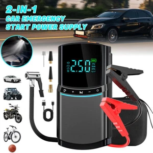 1000A Car Jump Starter Air Compressor Tyre Inflator Battery Booster Power Bank - Picture 1 of 13