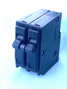 Square D QO250 Old Style Groove two handle 2P 50 Amp 120/240V Plug In Breaker - Picture 1 of 9