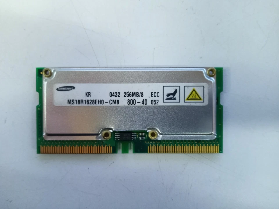 Samsung MS18R1628EH0-CM8 256MB/8 800-40 RDRAM Rambus Laptop Memory ECC - Image 1 of 2