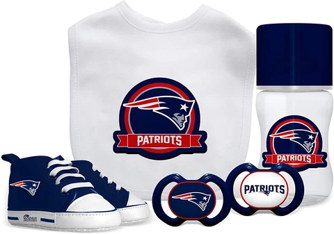 Baby Fanatic Baby Essentials New England Patriots NFL 0-6 Months 5pc Gift Set Cover