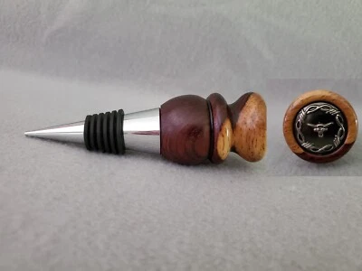 Tapón de botella de acero inoxidable de madera Texas Longhorns de 4,5" Foto 1 de 4