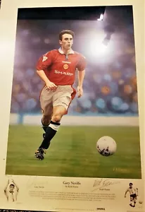 166 - REDUCED Gary Neville Manchester United Legend - Signed Football Print - Picture 1 of 5
