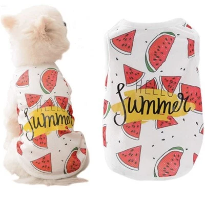 Dog Clothes Vest Pet Shirt Cute Summer Watermelon Pet Puppy T-Shirt Tank Top New - Image 1 of 4