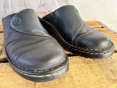 Zapato cómodo Josef Siebel zuecos de cuero azul marino sin cordones mules UE 38 para mujer EE. UU. 7,5 Foto 1 de 4