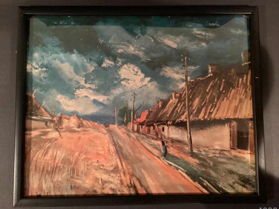 Maurice de Vlaminck“冬季景观”博物馆印花,16 英寸 x 20 英寸玻璃下 — 第 1/2 张图片