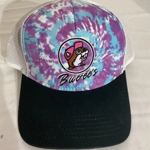 Buc-ees Tie-Dye Mesh Snapback Trucker Hat Purple & Blue - Picture 1 of 5
