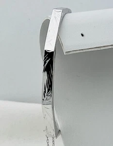 DaneCraft Tarnish Free 925 Sterling Silver Etched Octagon Bangle Bracelet 7 1/4” - Picture 1 of 7