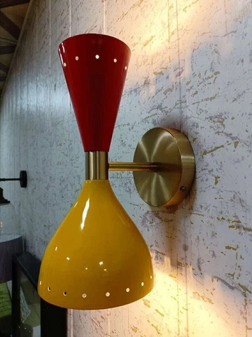 1950s Italian Diablo Wall Lights, Stilnovo Style Wall Sconce Wall Light Cover